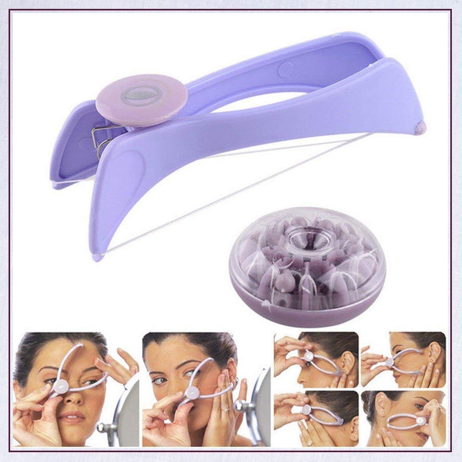 Slique hair removal device with manual threading feature. Slique hair removal device with manual threading feature.